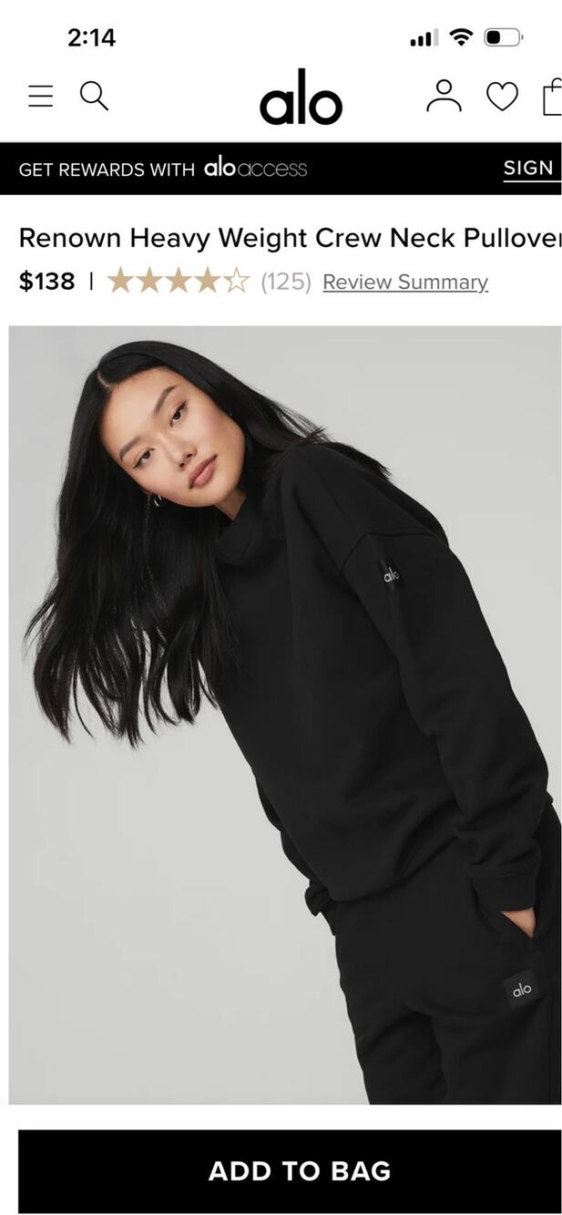 Alo crewneck 138$